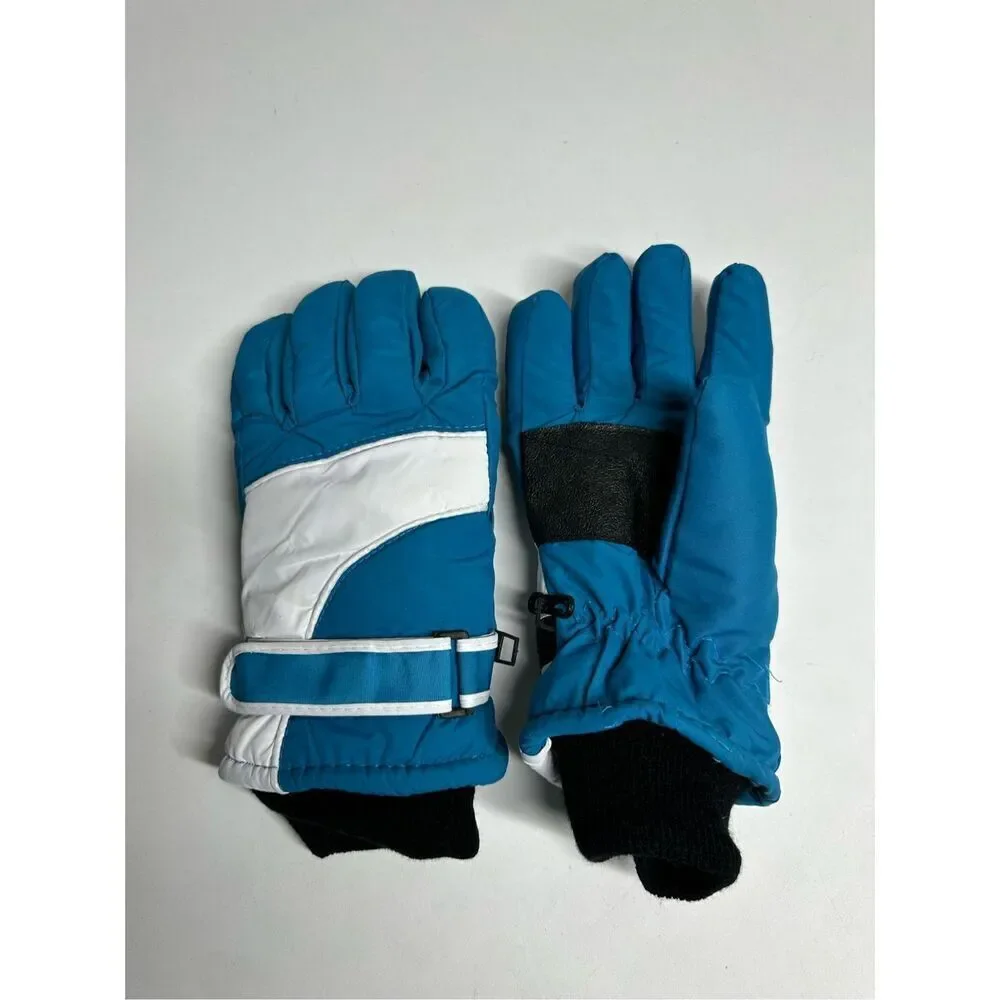 Women’s Waterproof Turquoise White Ski Gloves 40Gram Size L See Description